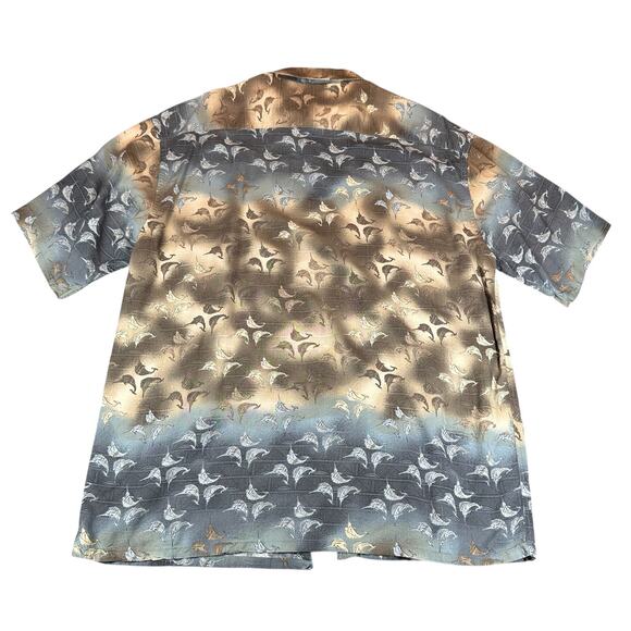 Pierre Cardin Shirt Mens XL Rayon Marlin Fish Print Button Up Vintage Style - Picture 2 of 10